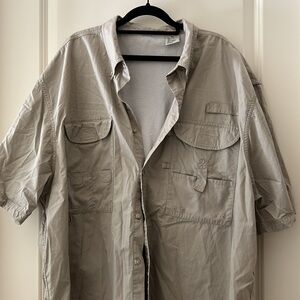 Magellan mens Outdoorsman button down short sleeve shirt vented pockets size XXL